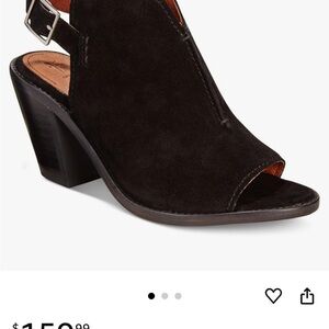 Women's Black Suede Heeled Sandals